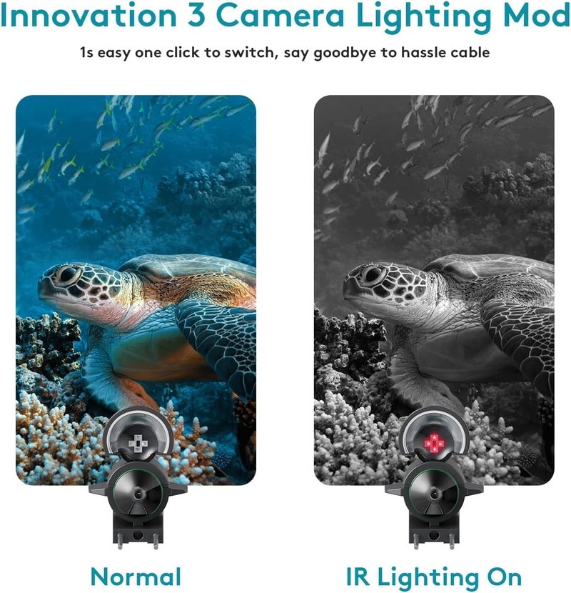 fourq Underwater Fishing Camera,Fishing Camera Ice Fish find 5nch Hd LCD Display Underwater W/ 10000mah Li-Battery,100ft Cable and 4pcs Ir Lights for Boat Lake Kayak Ice Fishing - Image 4